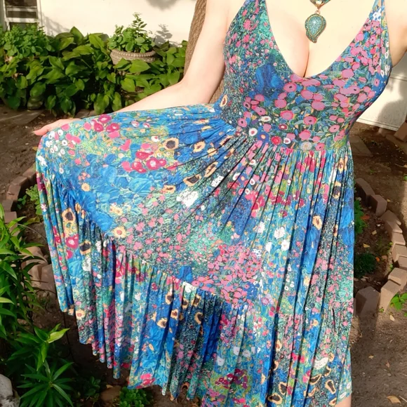 BLACKMILK NWT Klimt Collage Pink Sheer Midaxi Dress Size S - Picture 5 of 12